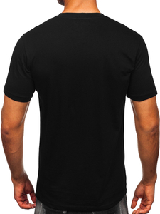 Uomo T-shirt in cotone con stampa Nero Bolf MPO3500