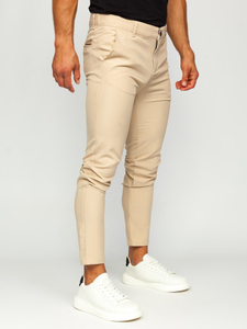 Pantaloni chino in tessuto da uomo beige Bolf 0031