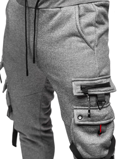 Pantaloni cargo da tuta jogger da uomo grigio Bolf HSS015