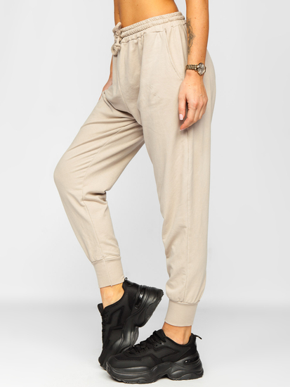 Pantaloni di tuta da donna beige Bolf 0011