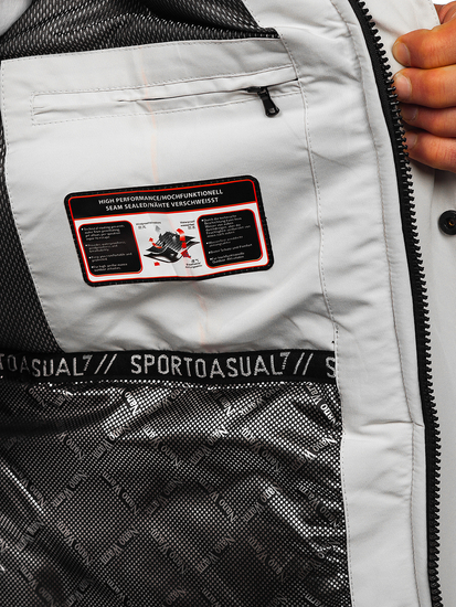 Uomo Giubbotto invernale con cappuccio Beige chiaro Bolf 22M322