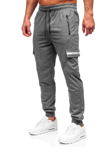 Pantaloni jogger tipo cargo da uomo antracite Bolf JX5063