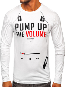 Longsleeve con stampa da uomo bianco Bolf 1219