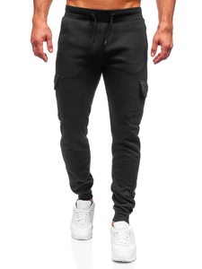 Pantaloni jogger tipo cargo da uomo neri Bolf JX8709