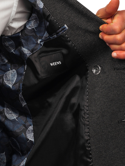 Uomo Giacca da abito elegante doppiopetto Antracite Bolf 007