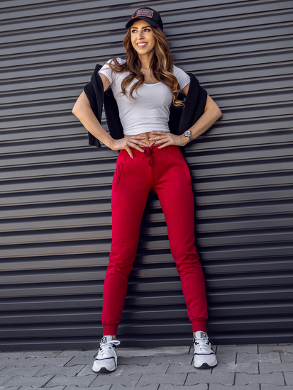 Pantaloni di tuta da donna bordò Bolf CK-01B