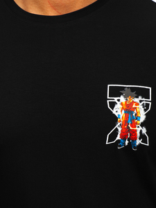 T-shirt con stampa da uomo nera Bolf 14404