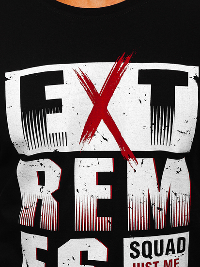 T-shirt con stampa da uomo nera Bolf 14312