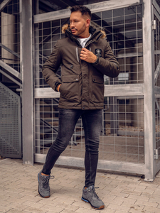 Giubbotto invernale da uomo verde Bolf 1827A