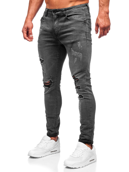 Pantaloni in jeans slim fit da uomo neri Bolf KS2081