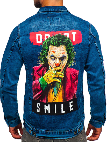 Giacca in denim da uomo azzurra Bolf 701