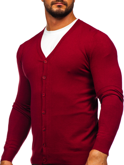 Cardigan da uomo bordò Bolf MM6006