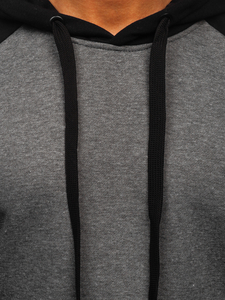 Felpa con cappuccio da uomo grafite Bolf LM77002