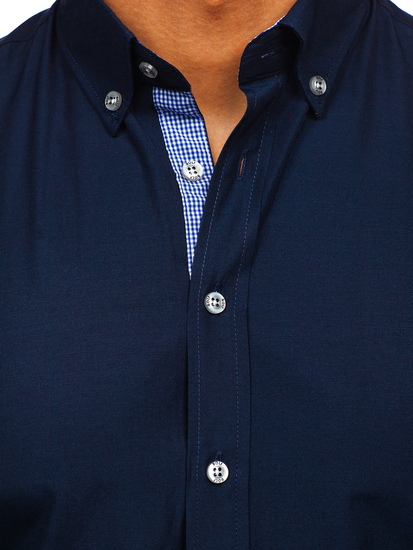 Camicia a manica lunga da uomo blu Bolf 20719