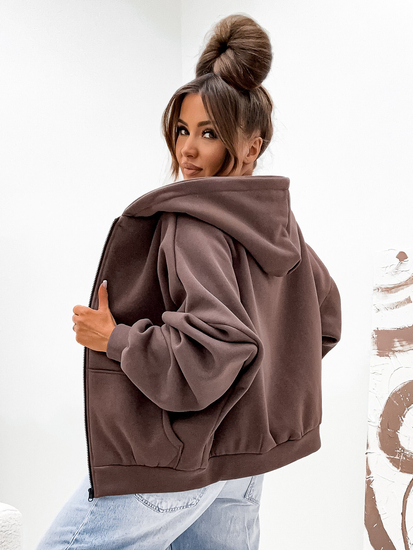 Felpa con cappuccio isolante a farfalla da donna cioccolato Bolf 821112