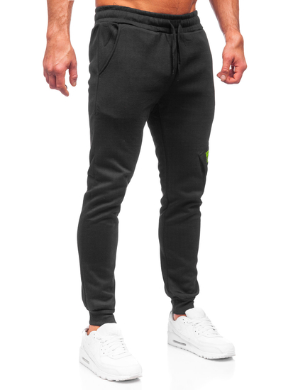 Pantaloni jogger tipo cargo da uomo neri Bolf HW2173