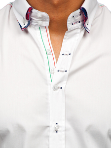 Elegante camicia a manica lunga da uomo bianca Bolf 2705