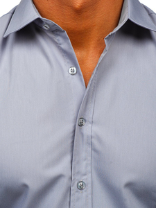 Camicia a manica corta da uomo grigio Bolf 7501