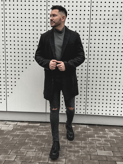 Cappotto invernale da uomo nero Bolf 1047-1