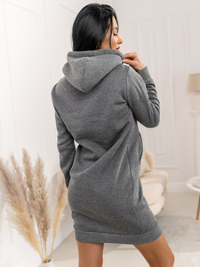 Donna Felpa con cappuccio lunga Grafite Bolf YS10005A2