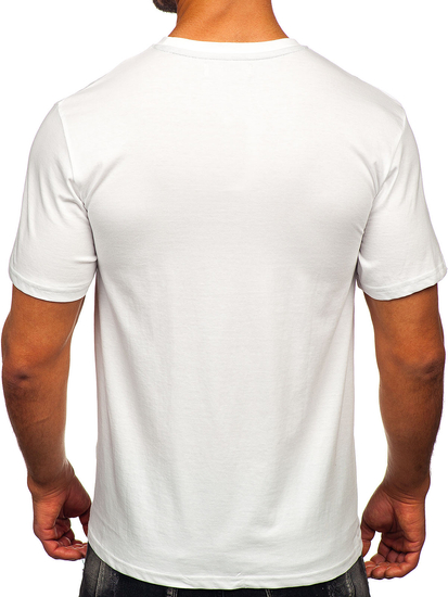 Uomo T-shirt in cotone con stampa Bianco Bolf MPO3559