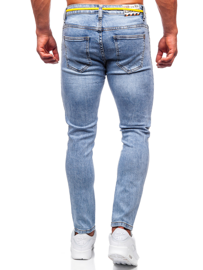 Pantaloni in jeans regular fit da uomo azzurri Bolf KX568