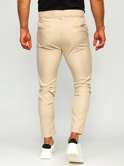 Pantaloni chino in tessuto da uomo beige Bolf 0031