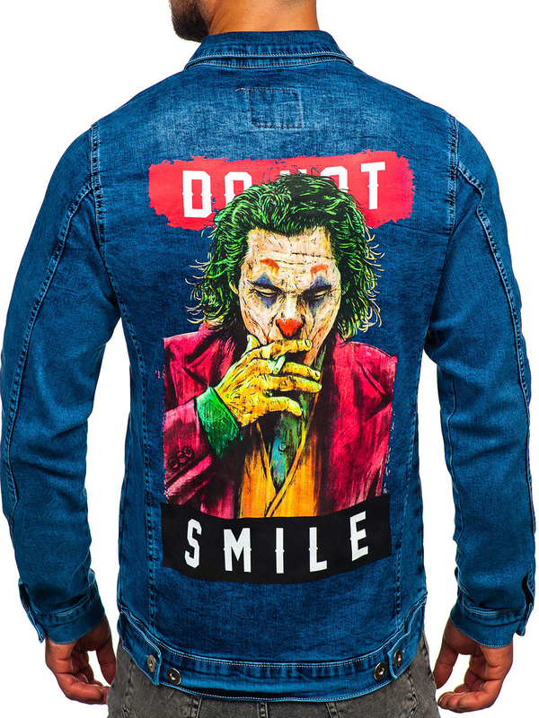 Giacca in denim da uomo azzurra Bolf 701