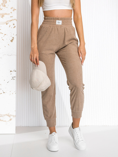 Pantaloni da tuta a righe da donna marrone Bolf W7863