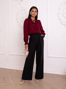 Camicetta elegante da donna con cravatta Borgogna Bolf 546