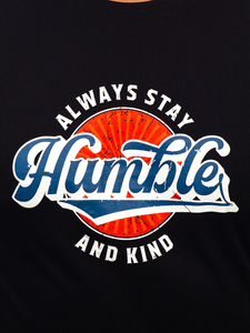 Uomo T-shirt in cotone con stampa Nero Bolf MPO3531