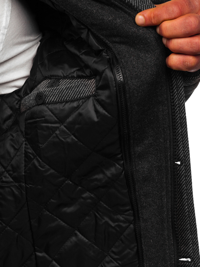 Uomo Cappotto invernale con colletto staccabile Grigio Bolf 2128