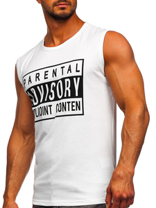 Maglietta tank top con stampa bianca Bolf 14828