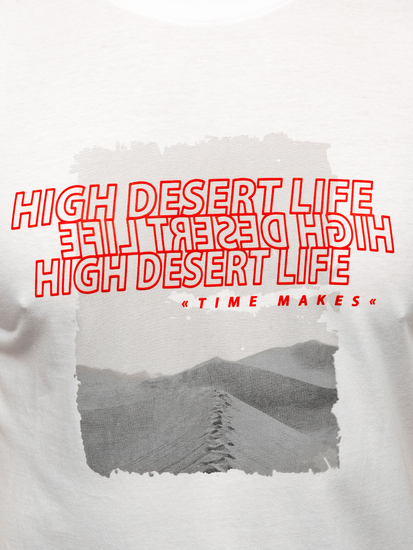 Uomo T-shirt in cotone con stampa Bianco Bolf MPO3465