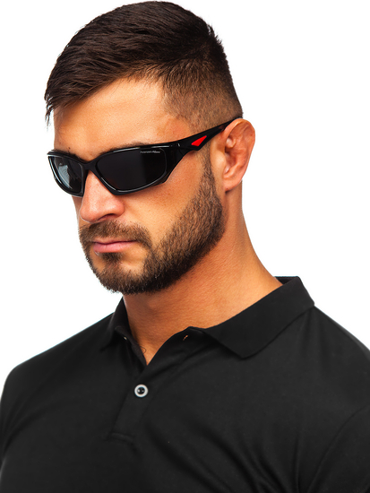 Occhiali da sole nero-rossi Bolf MIAMI4