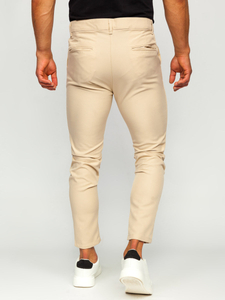 Pantaloni chino in tessuto da uomo beige Bolf 0031