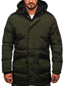 Giubbotto invernale trapuntato tipo parka da uomo khaki Bolf 5M790