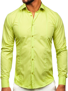 Uomo Camicia elegante a maniche lunghe Verde Bolf 6944