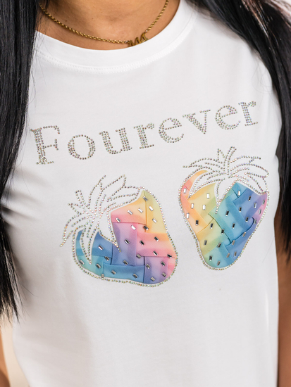 Donna T-shirt stampata Bianco Bolf 95T2518