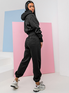 Tuta intera a due pezzi da donna nera Bolf 8C79