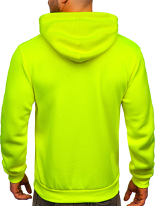 Felpa con cappuccio a canguro da uomo giallo-fluorescente Bolf 1004