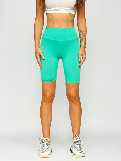 Leggings corti a coste da donna verde menta Bolf 5YY734