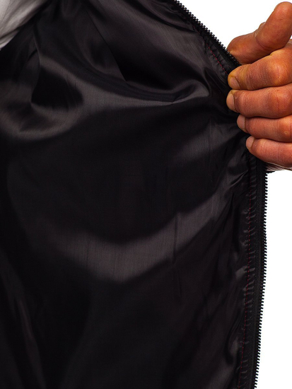 Giacca trapuntata mezza stagione tipo bomber da uomo bordò Bolf MY-01A