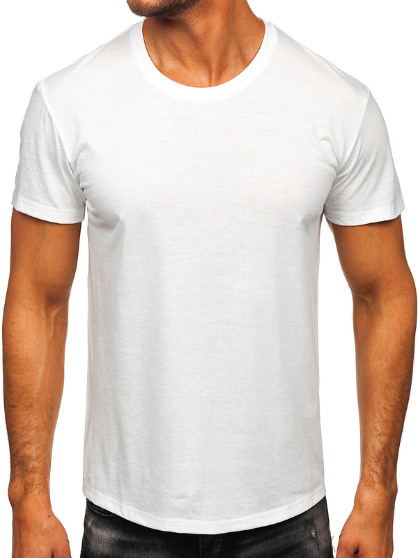 Uomo T-shirt in cotone basic Bianco Bolf 67T1299