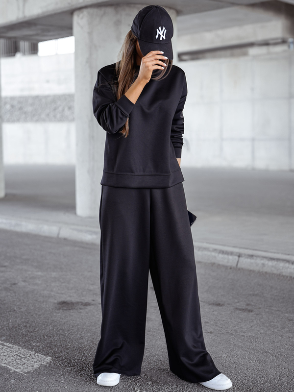 Tuta due pezzi con zip da donna burro nero Bolf 821111