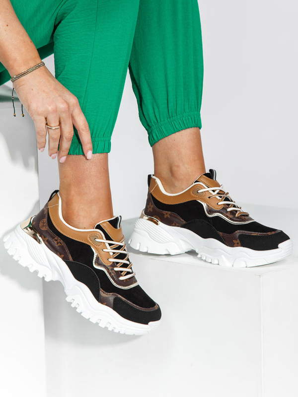 Scarpe sneakers da donna nere Bolf AD717