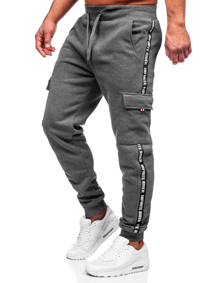 Pantaloni jogger tipo cargo da uomo grafite Bolf JX8715