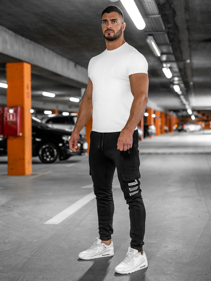 Pantaloni isolati cargo tipo jogger da uomo neri Bolf HW2207