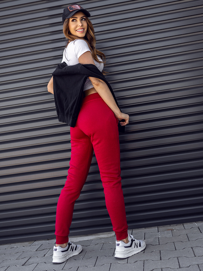 Pantaloni di tuta da donna bordò Bolf CK-01B