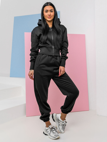 Tuta intera a due pezzi da donna nera Bolf 8C79